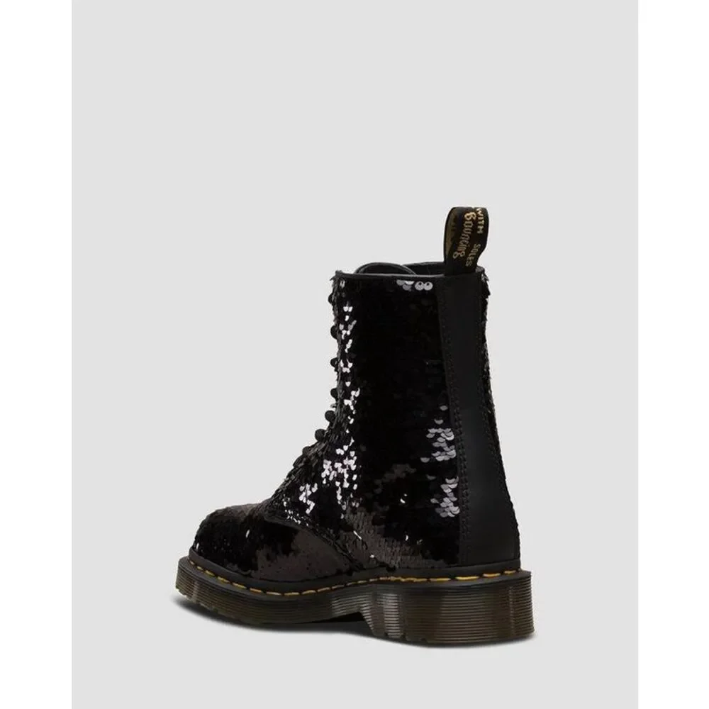 Dr Martens 1460 Pascal Reversible Sequin Black Boots kids size 5